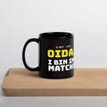 Oida, i bin im Match! Tasse schwarz 325 ml – Henkel links