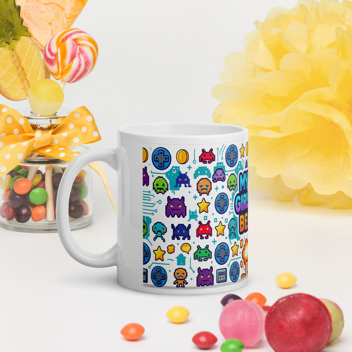 Girlfriend Tasse weiß 325 ml – Seitenansicht links