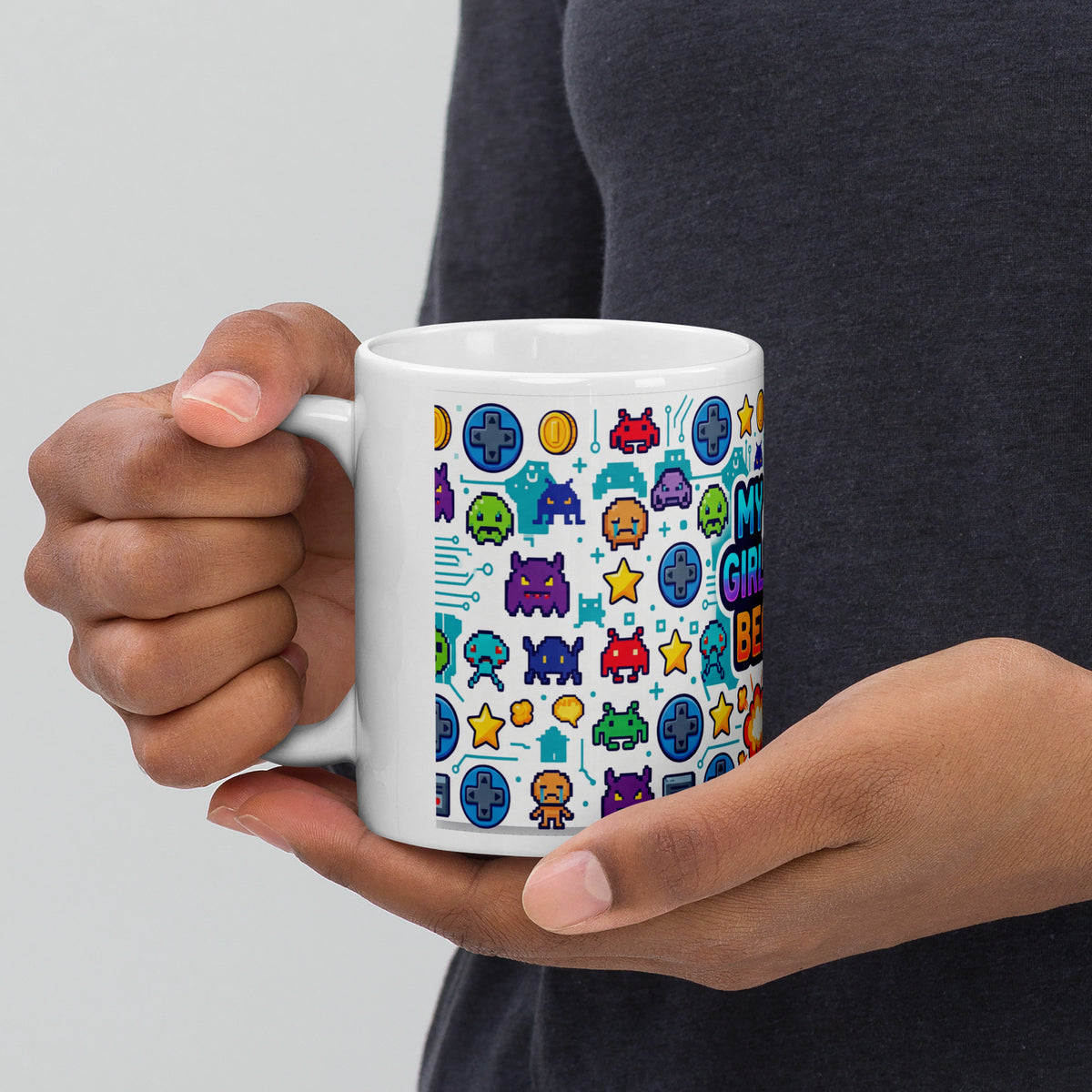 Girlfriend Tasse weiß 325 ml – Detailansicht links
