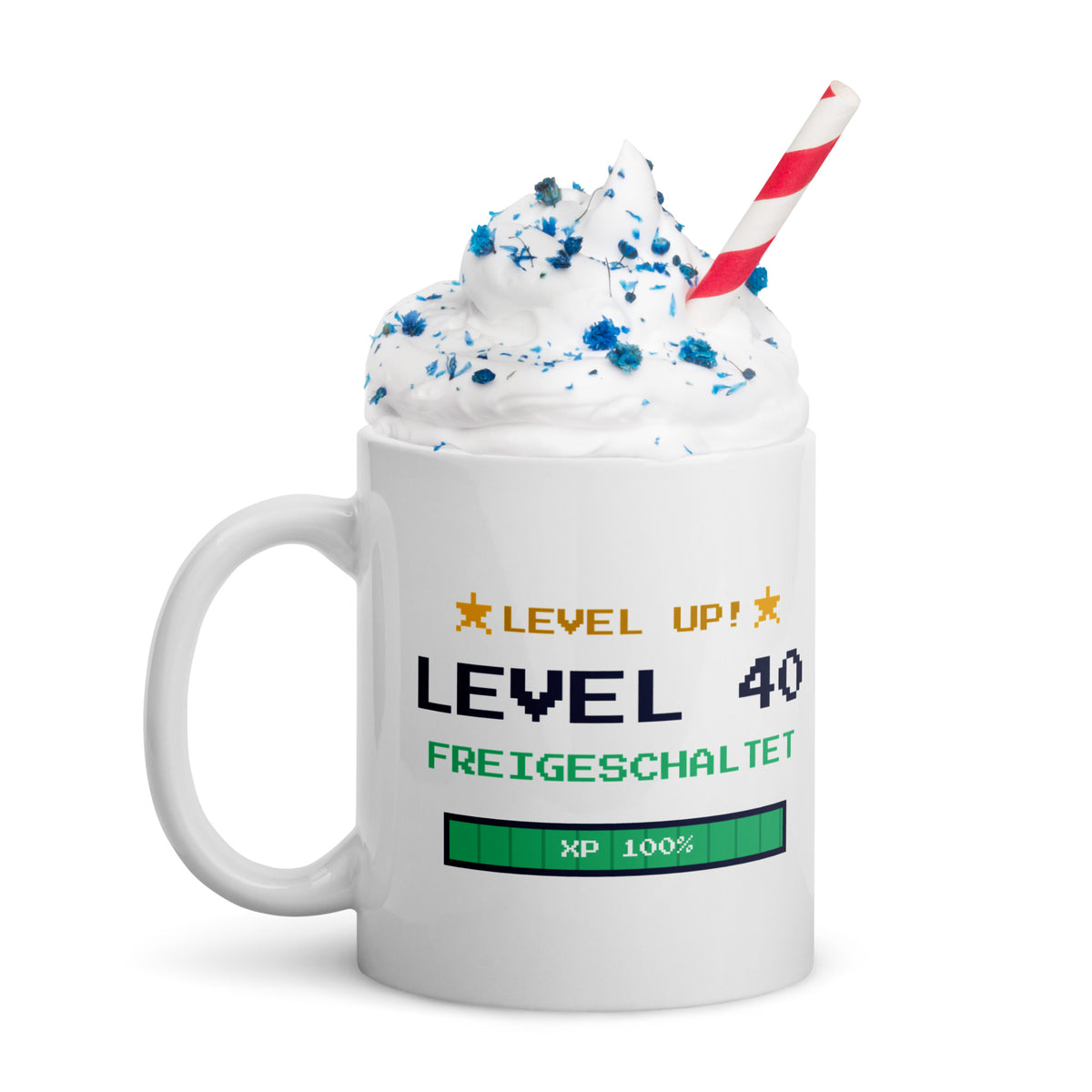 Level 40 Tasse weiß 325 ml – Henkel links