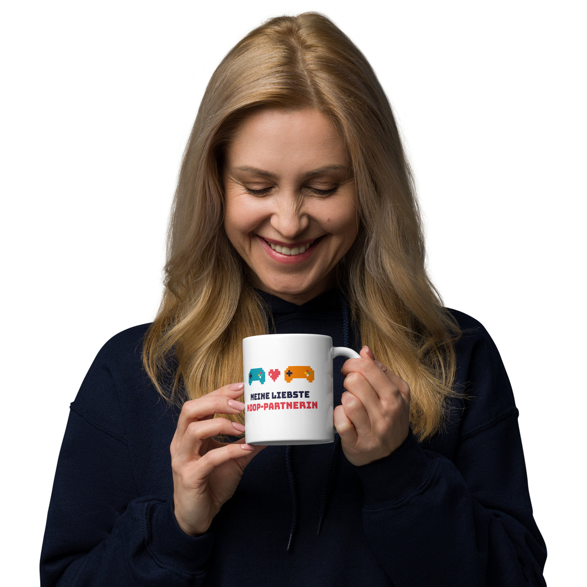 Koop-Partnerin Pärchen-Tasse weiß 325 ml – Henkel rechts