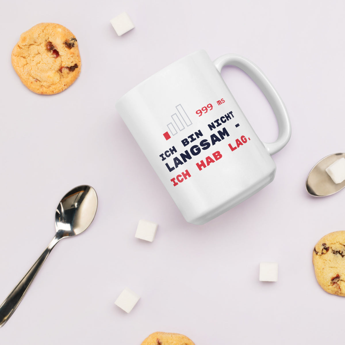 Ich hab Lag Tasse weiß 440 ml – mit Keksen