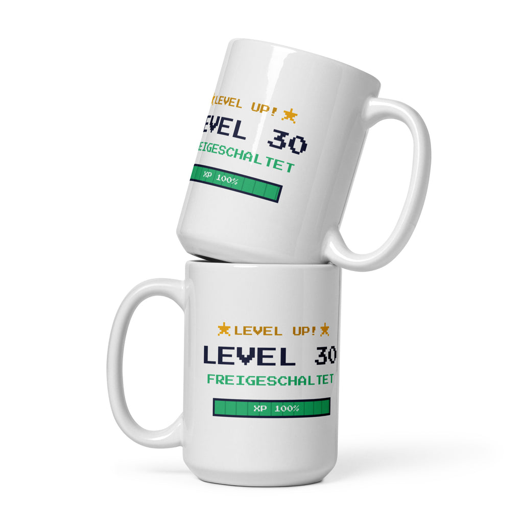 Level 30 Tasse weiß 440 ml – Frontansicht
