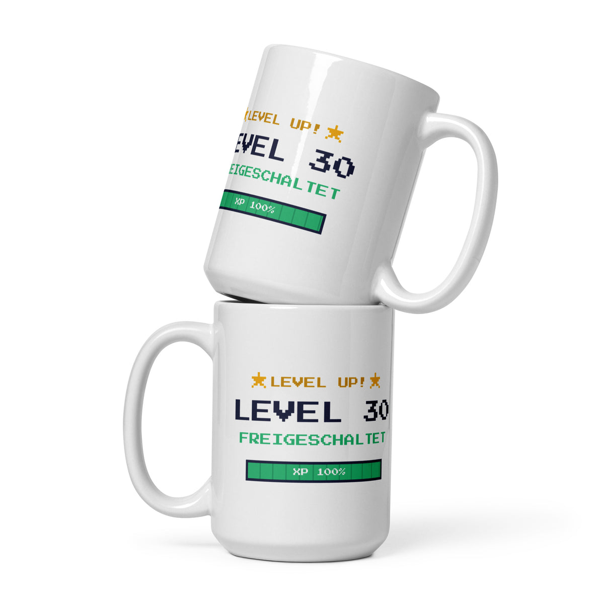 Level 30 Tasse weiß 440 ml – Frontansicht