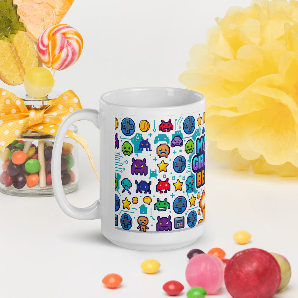 Girlfriend Tasse weiß 440 ml – Seitenansicht links