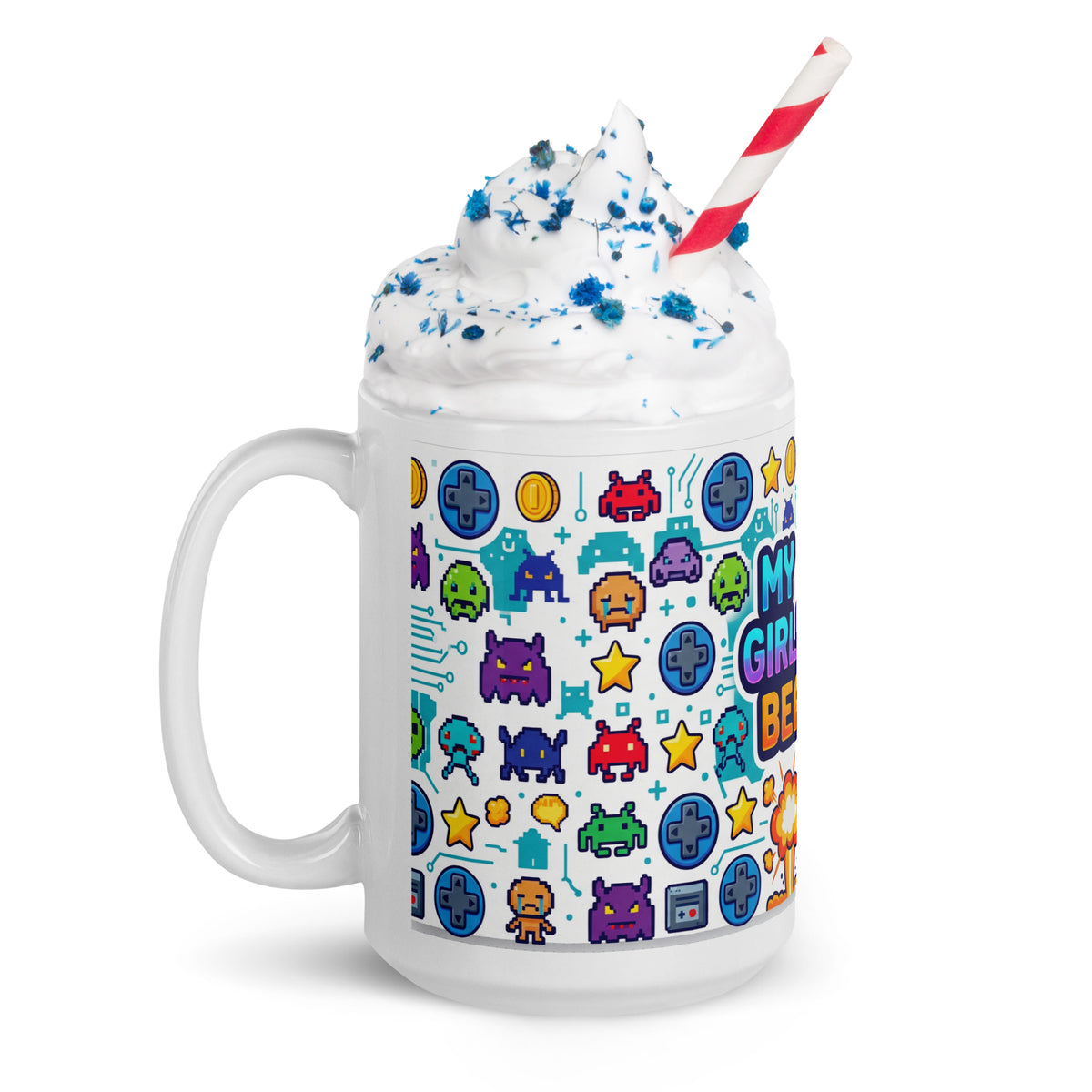 Girlfriend Tasse weiß 440 ml – Henkel links