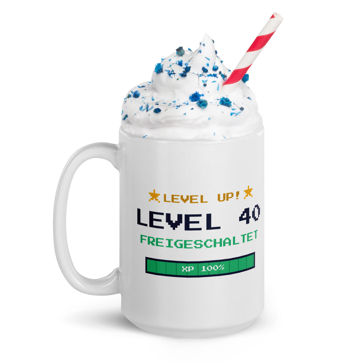 Level 40 Tasse weiß 440 ml – Henkel links