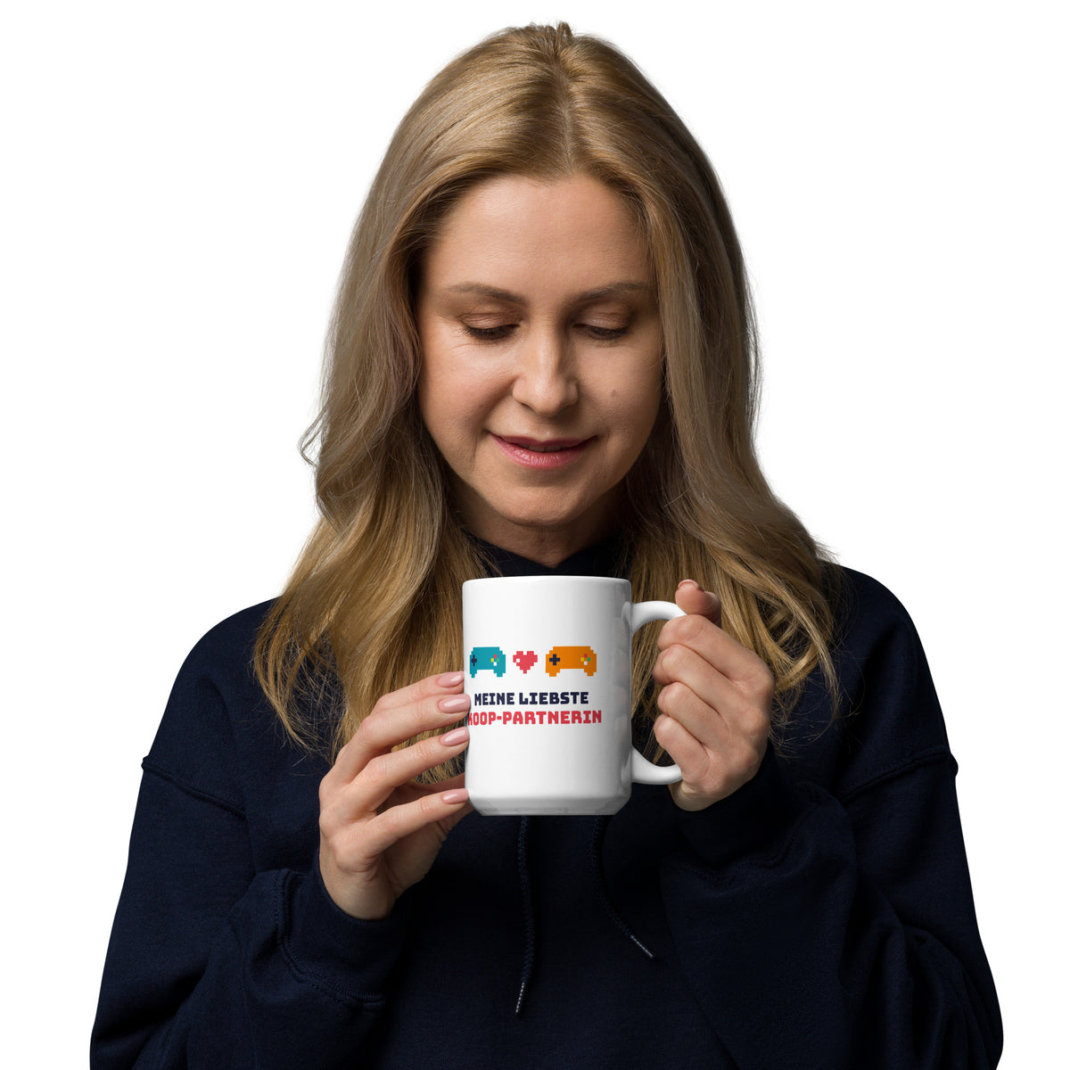 Koop-Partnerin Pärchen-Tasse weiß 440 ml – Henkel rechts