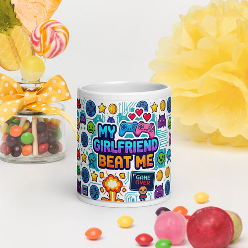 Girlfriend Tasse weiß – lustige Gamer-Tasse