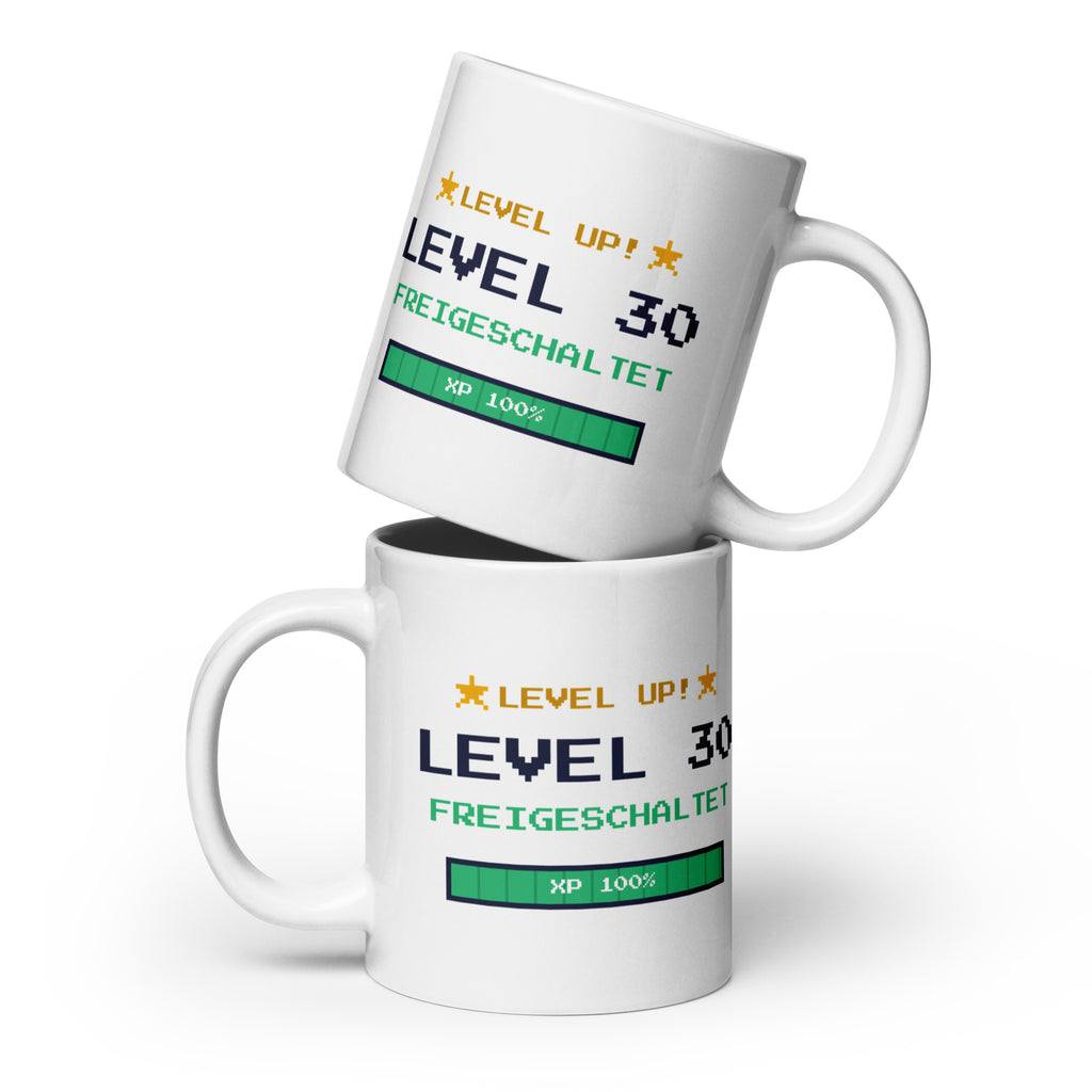 Level 30 Tasse weiß 590 ml – Frontansicht