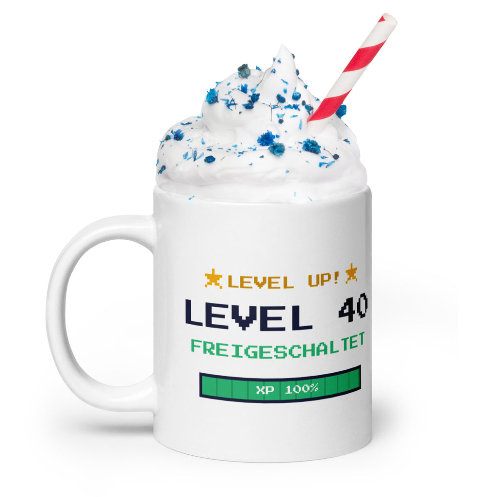 Level 40 Tasse weiß 590 ml – Henkel links