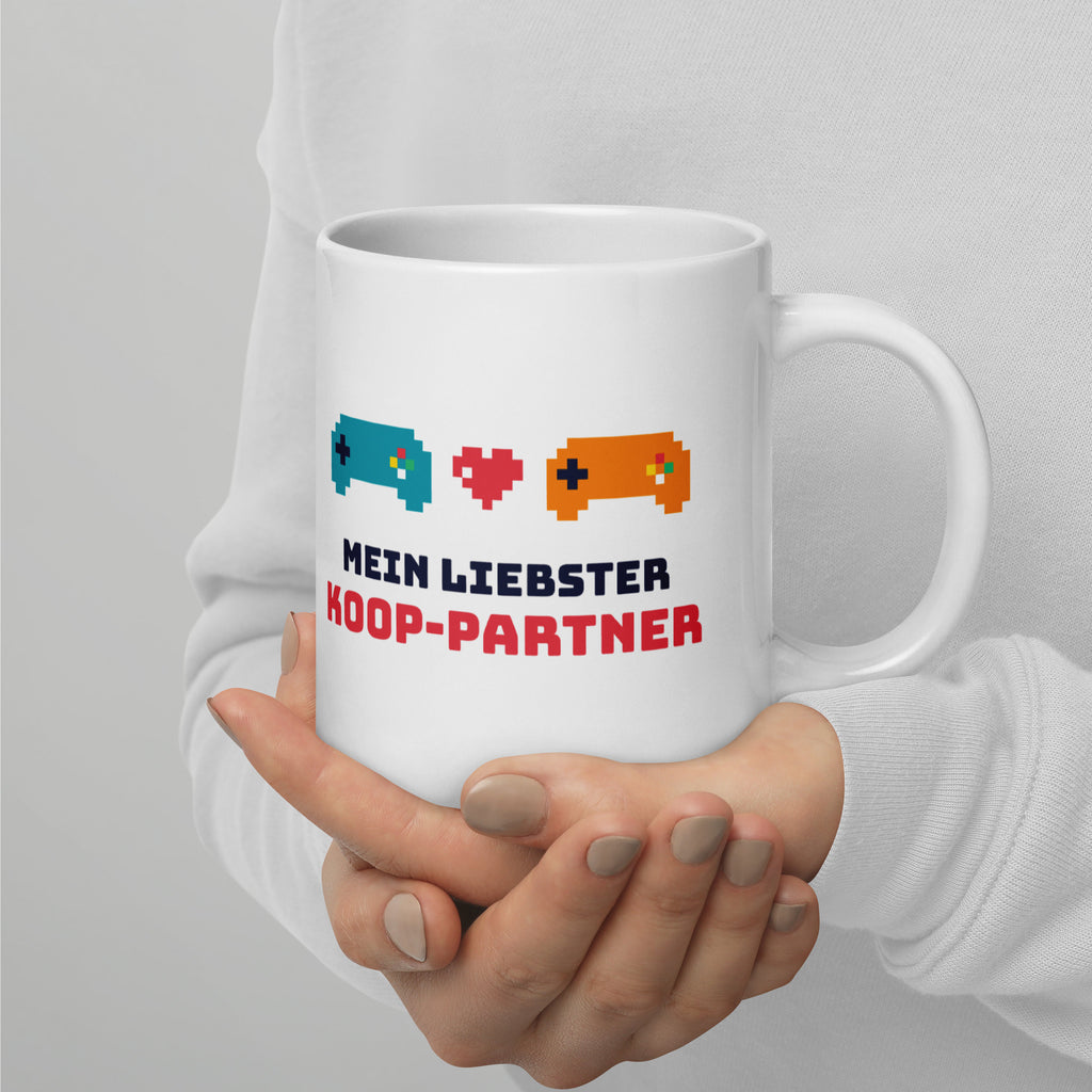 Koop-Partner Pärchen-Tasse weiß 590 ml – Henkel rechts